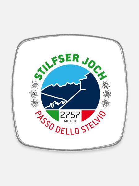 Stilfser Joch 1 - Viereckiger Kühlschrankmagnet - Weiß