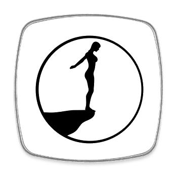 Création de Logo Cliff Diver - Magnet carré - blanc - Devant