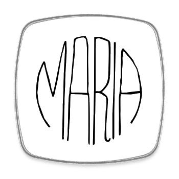Maria gift - Square fridge magnet - white - Front