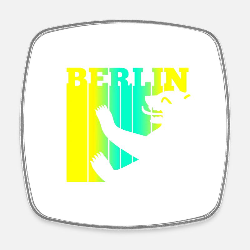 Ours de Berlin - Magnet carré - blanc