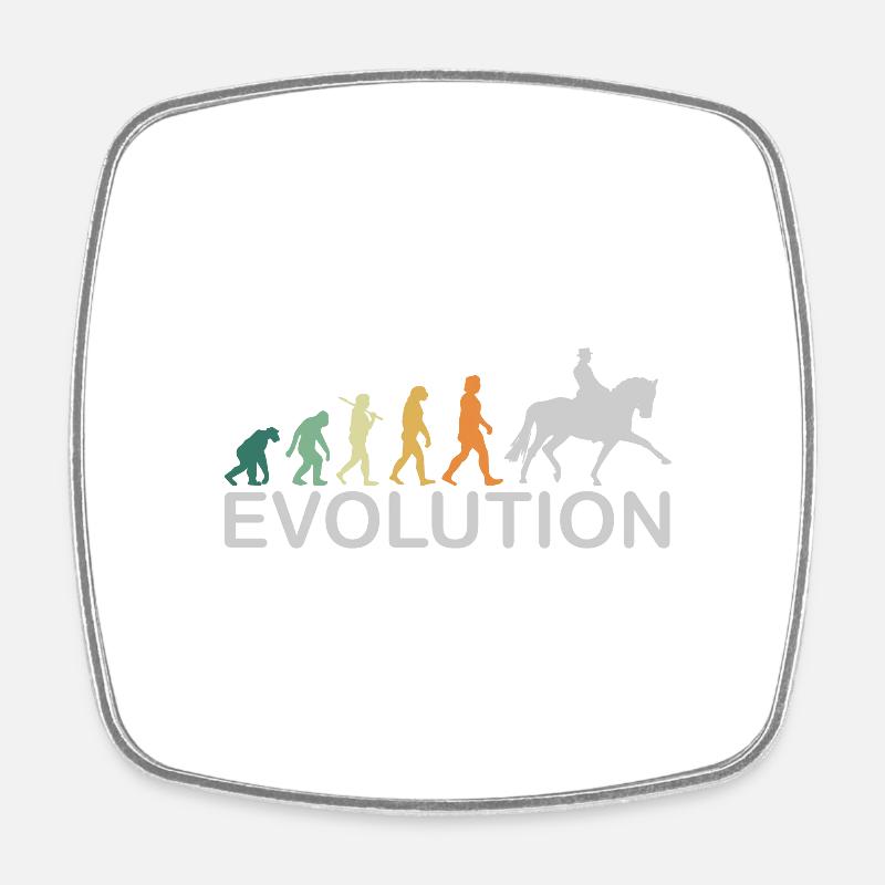 Cheval de dressage évolution cadeau rétro - Magnet carré - blanc