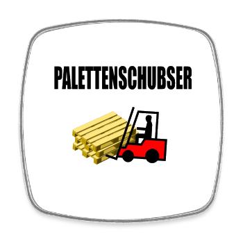 Palettenschubser - Viereckiger Kühlschrankmagnet - Weiß - Vorne