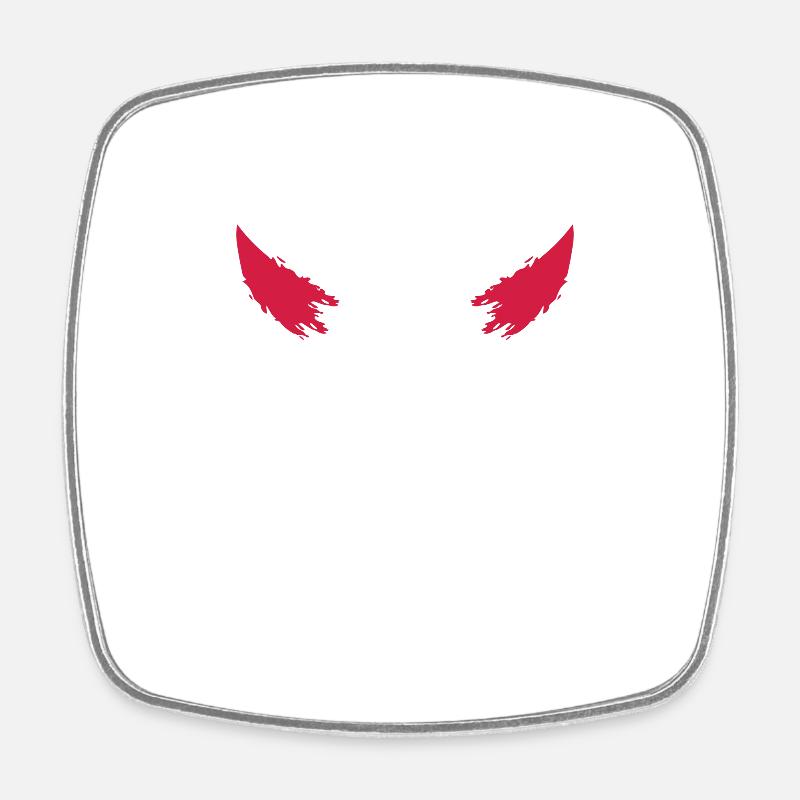 cornes diable - Magnet carré - blanc