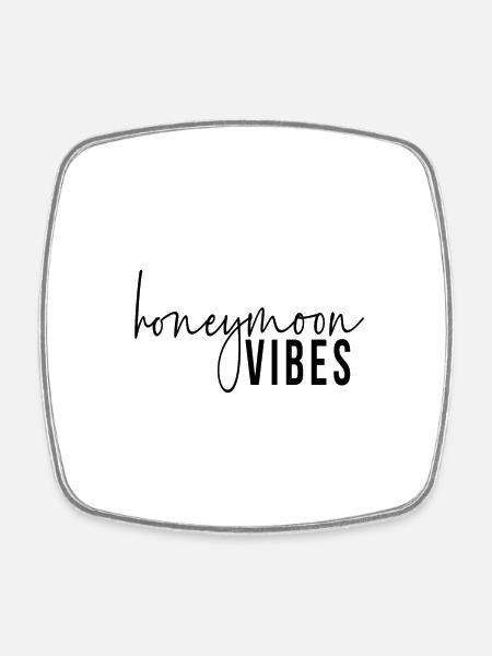 Honeymoon Vibes - Viereckiger Kühlschrankmagnet - Weiß
