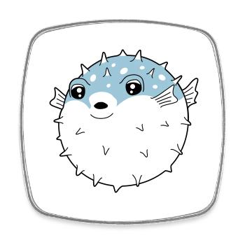 Fugu poisson globe - Magnet carré - blanc - Devant