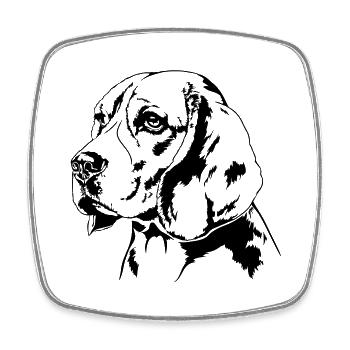 BEAGLE chien portrait chien chiens wilsigns chien de chasse - Magnet carré - blanc - Devant