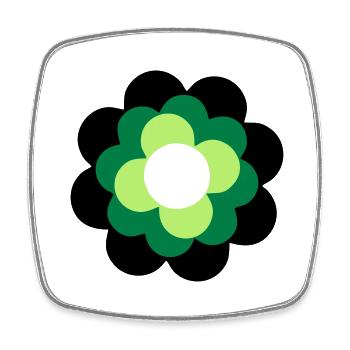 Flower one - Square fridge magnet - white - Front