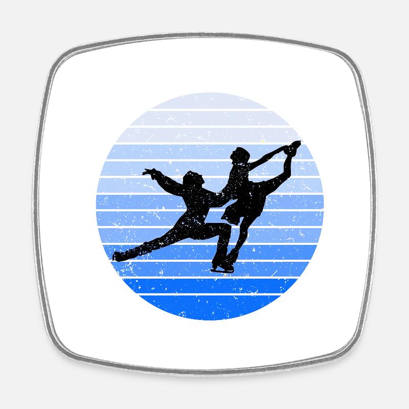 Figure skating pair skating - Square fridge magnet - white