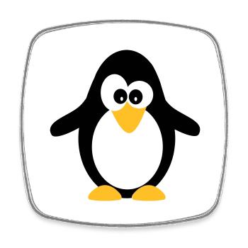 penguin - Square fridge magnet - white - Front