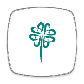 Cloverleaf Symbol Celtic Symbols - Square fridge magnet - white - Front