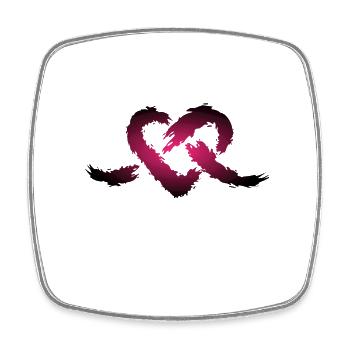 Heart knots - Square fridge magnet - white - Front