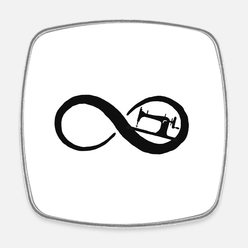 Couture - Magnet carré - blanc