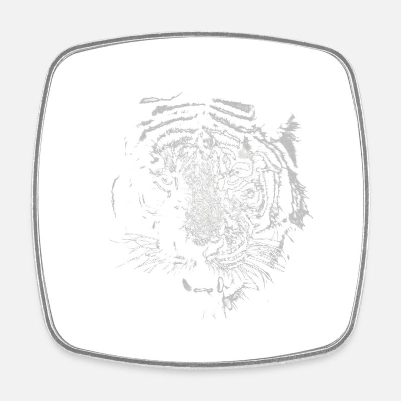 Tiger - Magnet carré - blanc