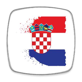 Kroatien Kroatisch Hrvatska Kroaten Kroaten Kroaten - Viereckiger Kühlschrankmagnet - Weiß - Vorne