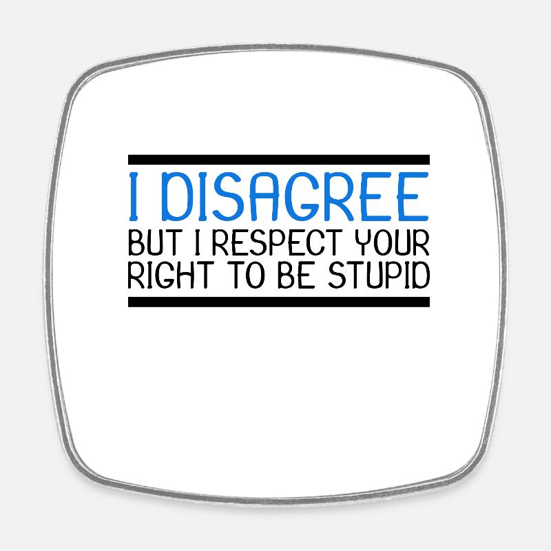 Funny saying New - Square fridge magnet - white
