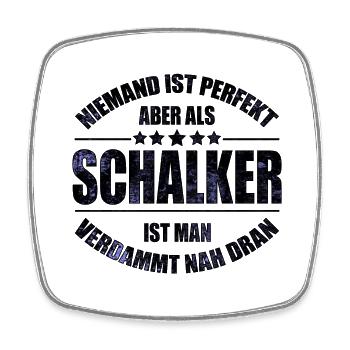 Schalker Fan Design Geschenkidee - Viereckiger Kühlschrankmagnet - Weiß - Vorne