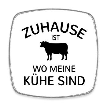 Zuhause wo meine Kühe Kuh Bauer Landwirt Bauernhof - Viereckiger Kühlschrankmagnet - Weiß - Vorne