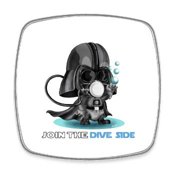 Dive Side - Viereckiger Kühlschrankmagnet - Weiß - Vorne
