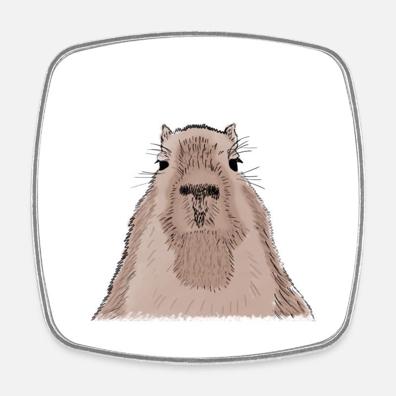 Capybara - capybara - Magnet carré - blanc