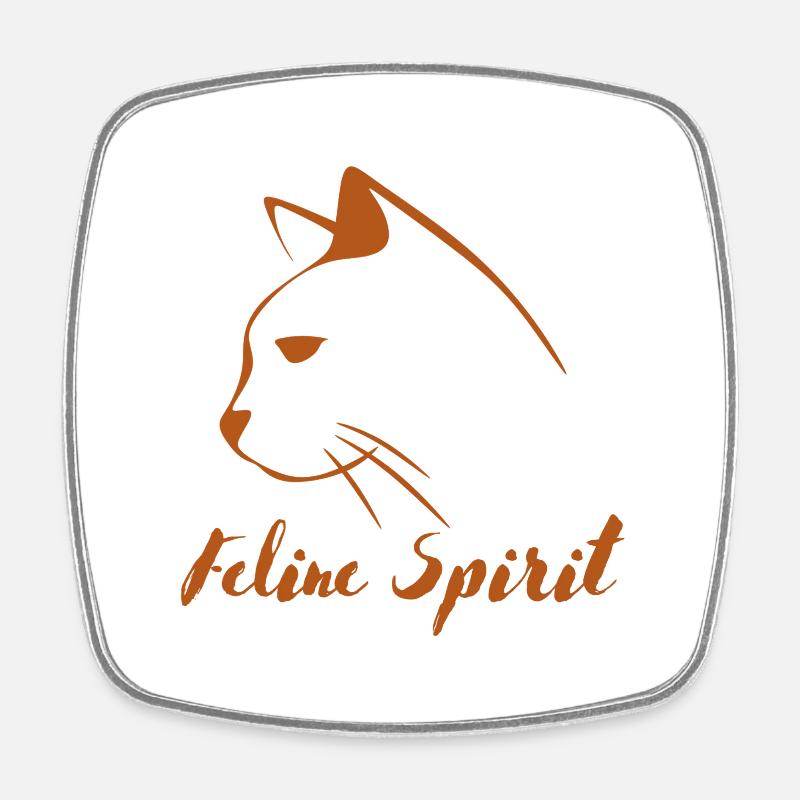FELINE - Magnet carré - blanc