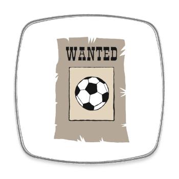 wanted Football will Fußball Fussball Soccer Ball - Viereckiger Kühlschrankmagnet - Weiß - Vorne