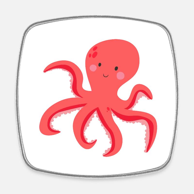 Süßer Oktopus - Viereckiger Kühlschrankmagnet - Weiß