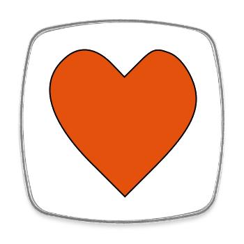 Großes rotes Herz. Heart - Viereckiger Kühlschrankmagnet - Weiß - Vorne