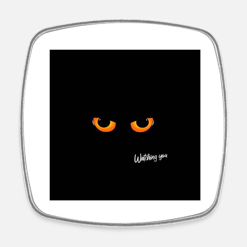 Cat eyes - Square fridge magnet - white