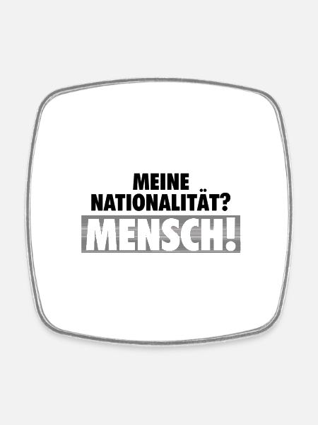 Gegen Rassismus - Viereckiger Kühlschrankmagnet - Weiß