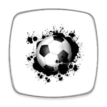 Fußball - Viereckiger Kühlschrankmagnet - Weiß - Vorne