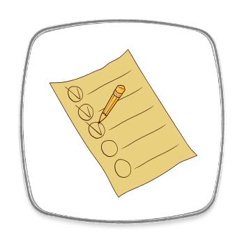 Tick list tick off - Square fridge magnet - white - Front