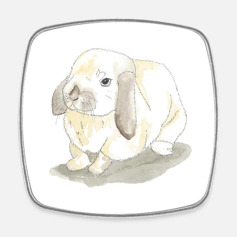 Rabbits - Square fridge magnet - white