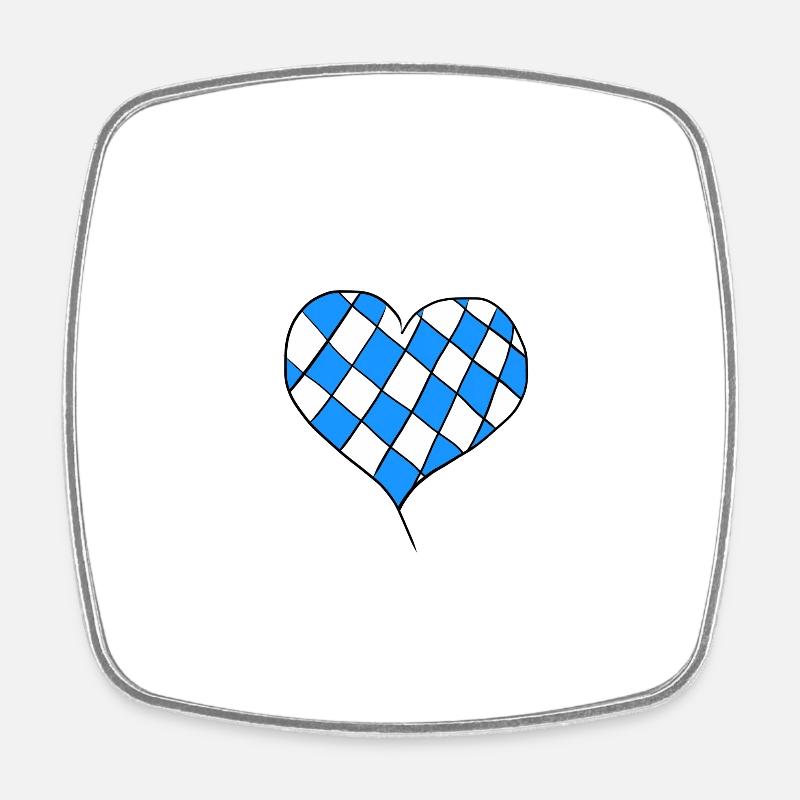 Bavarian heart - gift idea - Square fridge magnet - white
