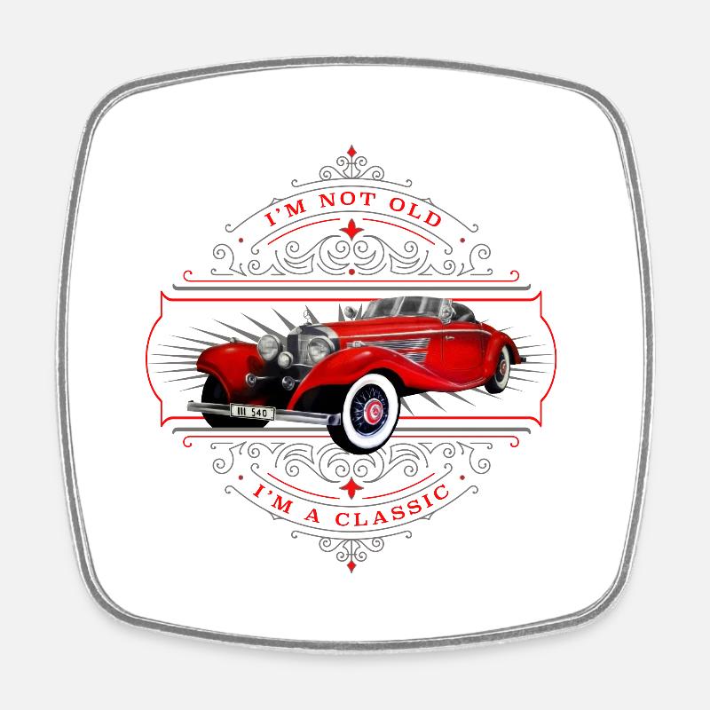 Classic car - Square fridge magnet - white