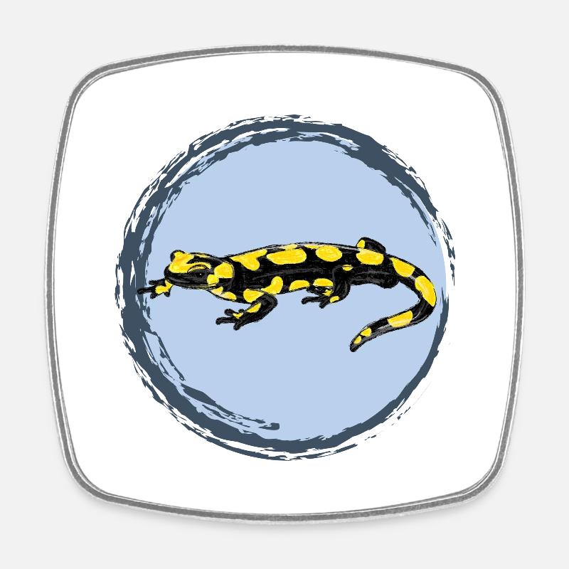 Fire Salamander / Fire Salamander II - Square fridge magnet - white