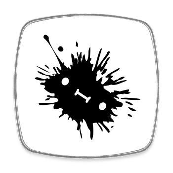 Ink stain with face - Square fridge magnet - white - Front