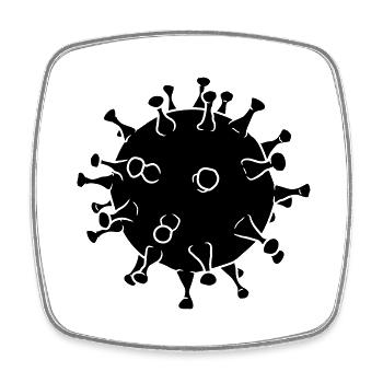 Cold Corona Virus - Square fridge magnet - white - Front