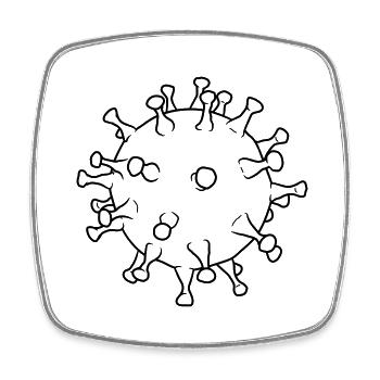 Corona Virus Covid - Square fridge magnet - white - Front
