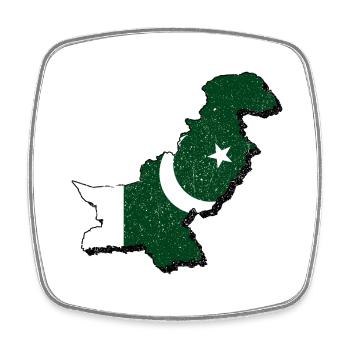 Pakistan - Square fridge magnet - white - Front