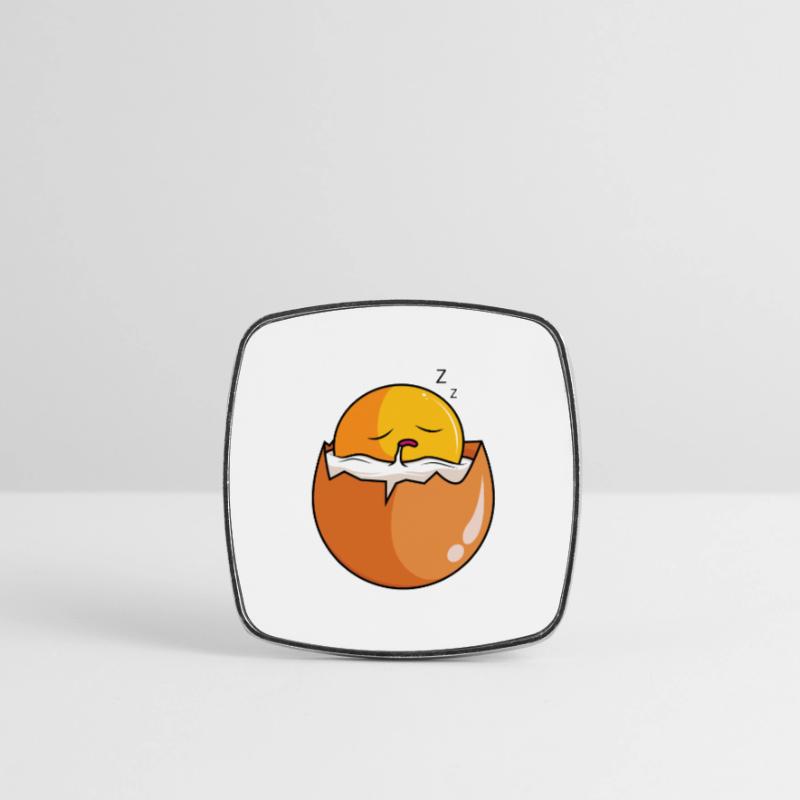Sleepy Egg Sweet Funny Egg Scrambled Eggs Fried Egg Square fridge magnet