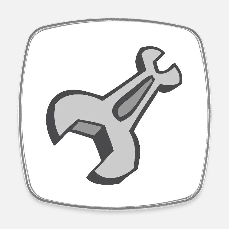 Open-end wrench - wrench - Square fridge magnet - white