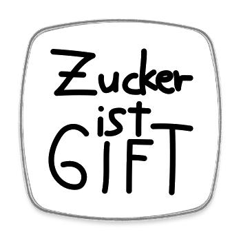 Zucker ist Gift - Viereckiger Kühlschrankmagnet - Weiß - Vorne