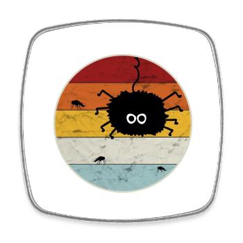 Retro spider fly insect nature walking insect - Square fridge magnet - white - Front
