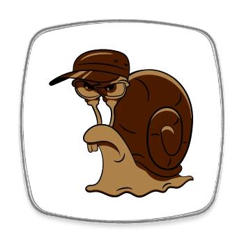 Snail funny evil - Square fridge magnet - white - Front