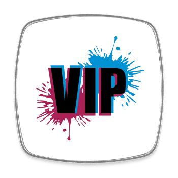 VIP 3D Effekt - Viereckiger Kühlschrankmagnet - Weiß - Vorne