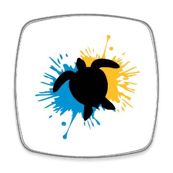 Blob de gouttes de tortue - Magnet carré - blanc - Devant