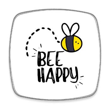 Abeille heureuse! - Magnet carré - blanc - Devant