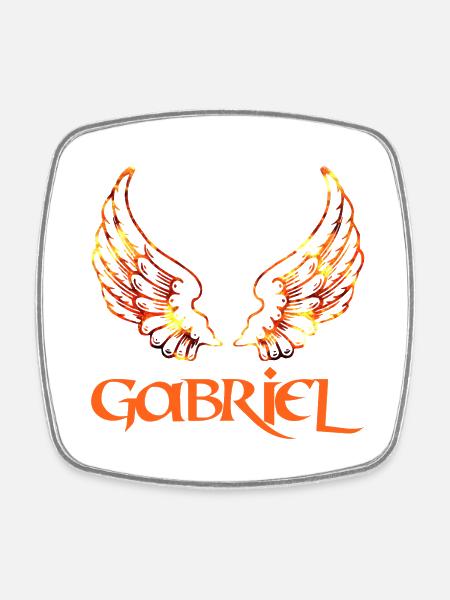 erzengel gabriel feuer - Viereckiger Kühlschrankmagnet - Weiß