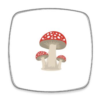 Pilz Glückspilz Wald Geschenkidee - Viereckiger Kühlschrankmagnet - Weiß - Vorne