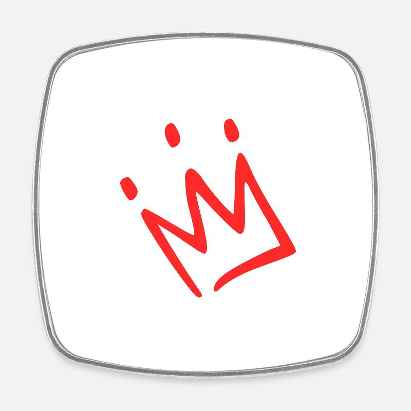 Couronne rouge - Magnet carré - blanc